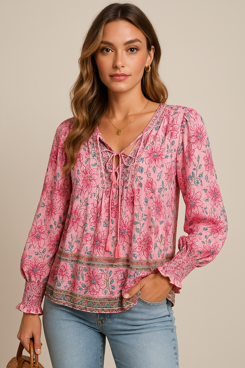 Arya | Boho Blossom Dreng Bluse