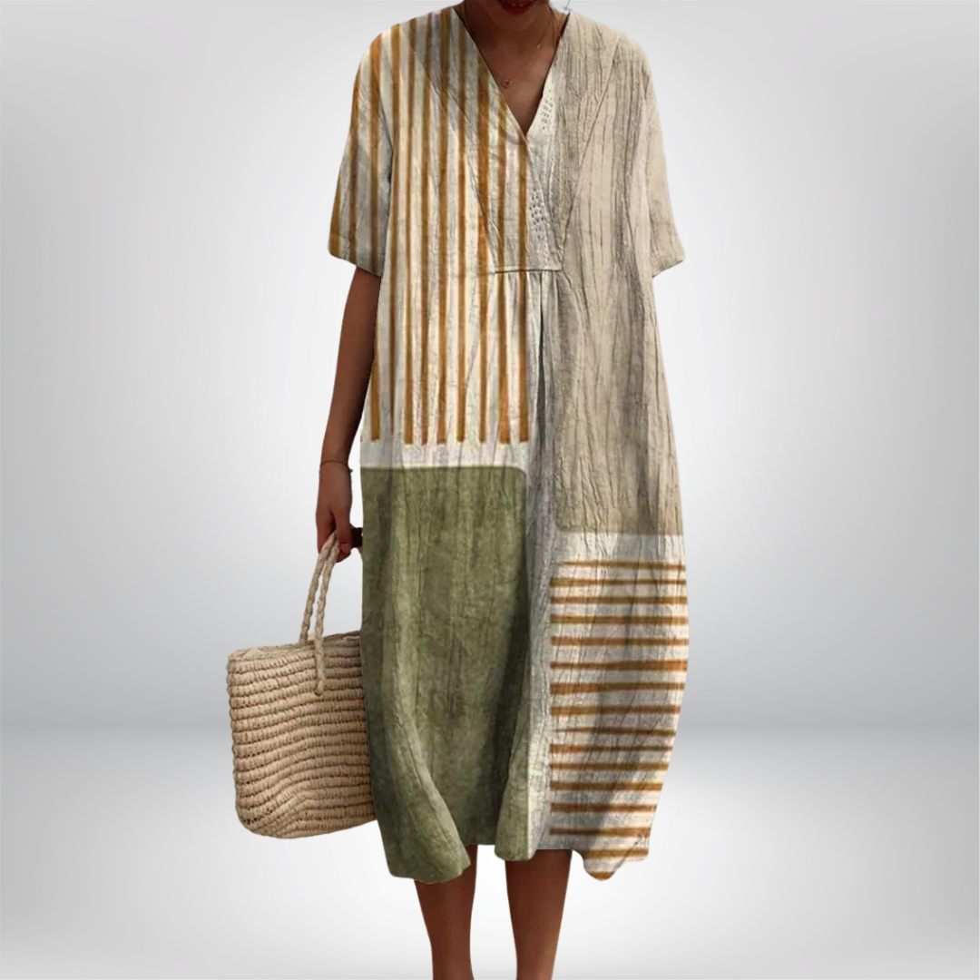 Lucyna | Elegant Geometrisk Kjole