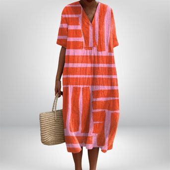 Dominika | Elegant Geometrisk Kjole