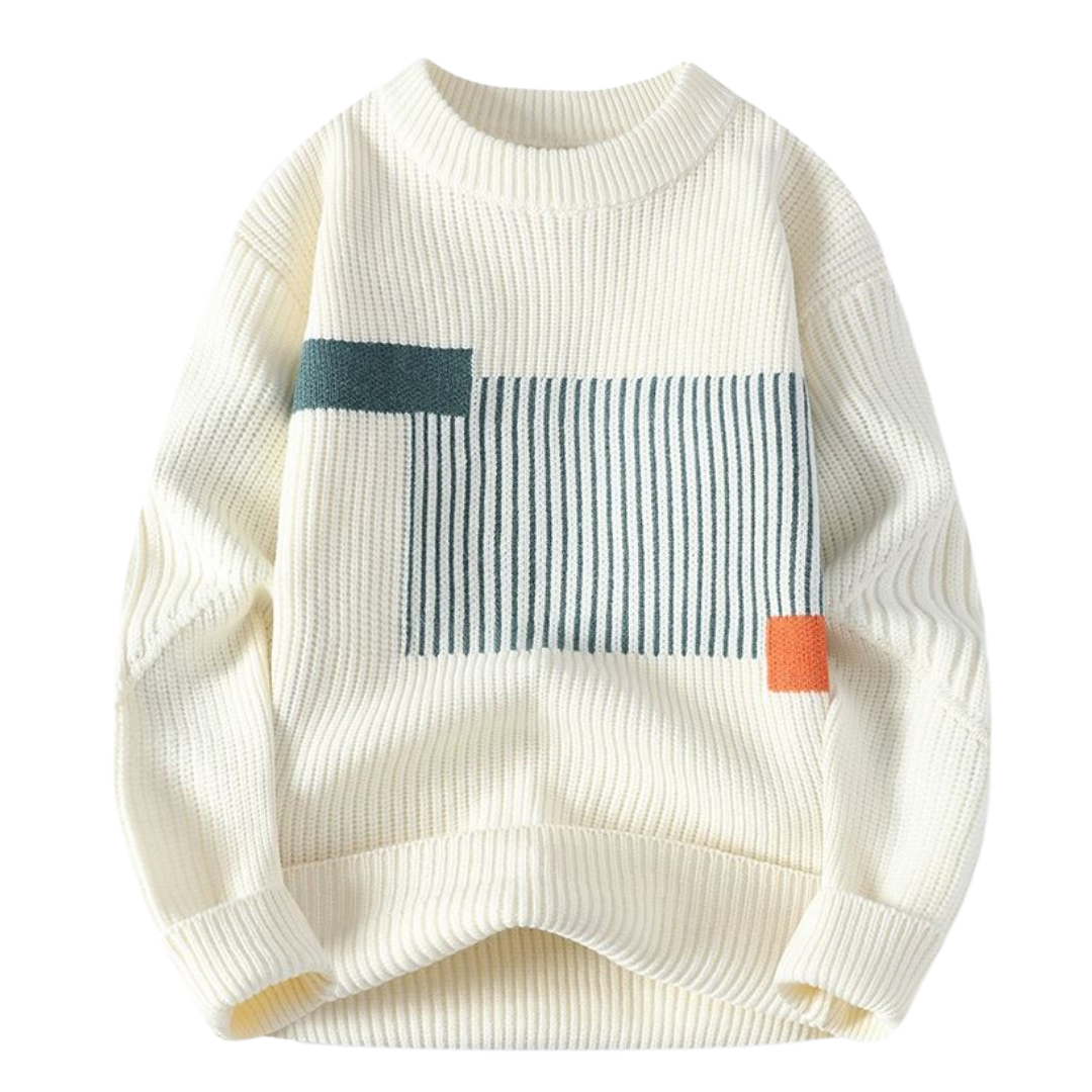 Sweater med Geometrisk Farveblok