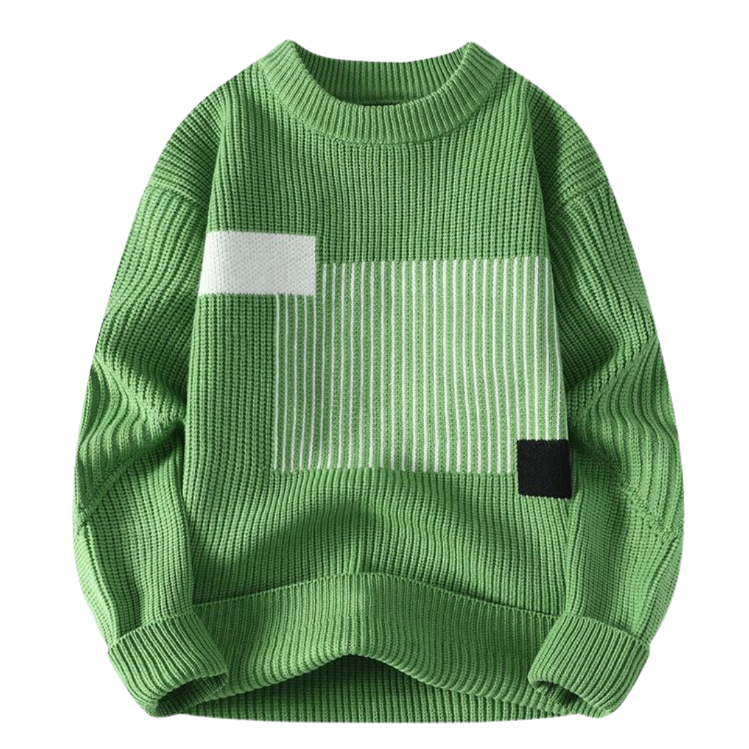 Sweater med Geometrisk Farveblok