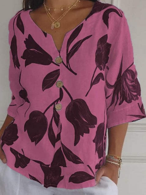 Elisa | Løs skjorte med blomster