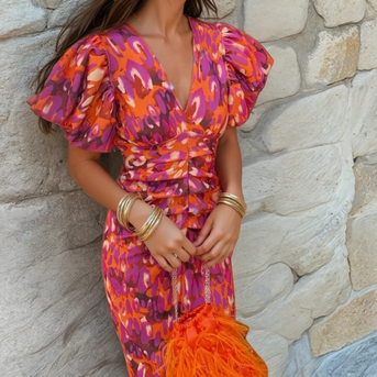 Carole | Vibrerende Fiesta Kjole med Spektakulære Detaljer