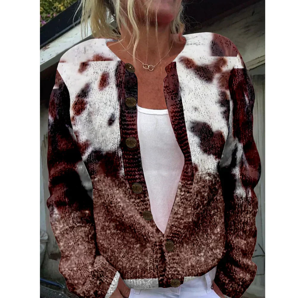 Corinne | Elegant cardigan med print