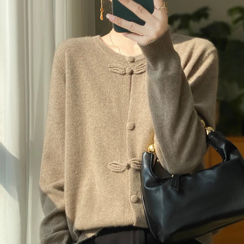 Beatrice | Cardigan med kasjmirsløjfe