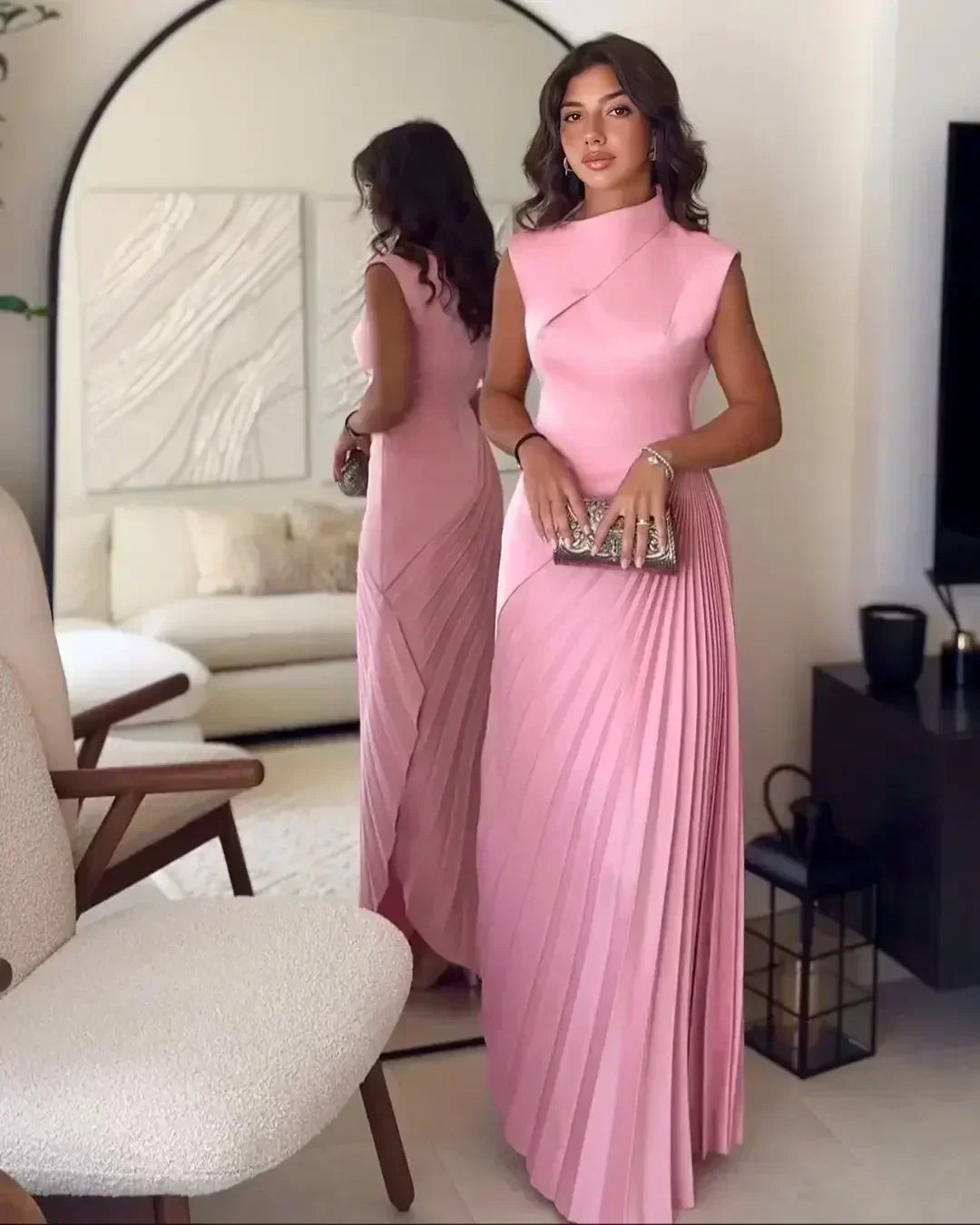 Ellison - Klassisk Maxi Kjole med Drapering