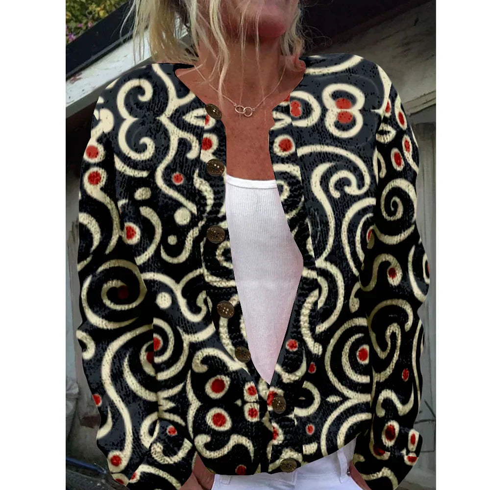 Gaby | Elegant cardigan med print