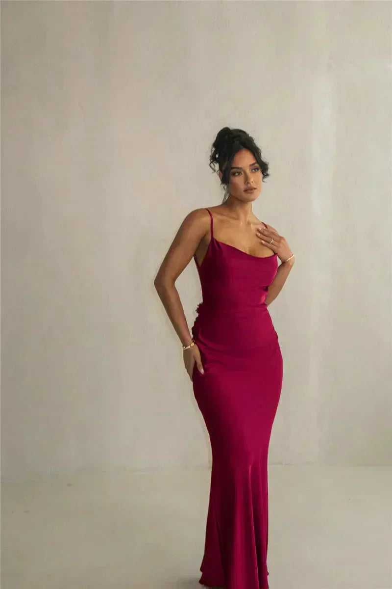 Cassiane - Satinblomstret Kjole