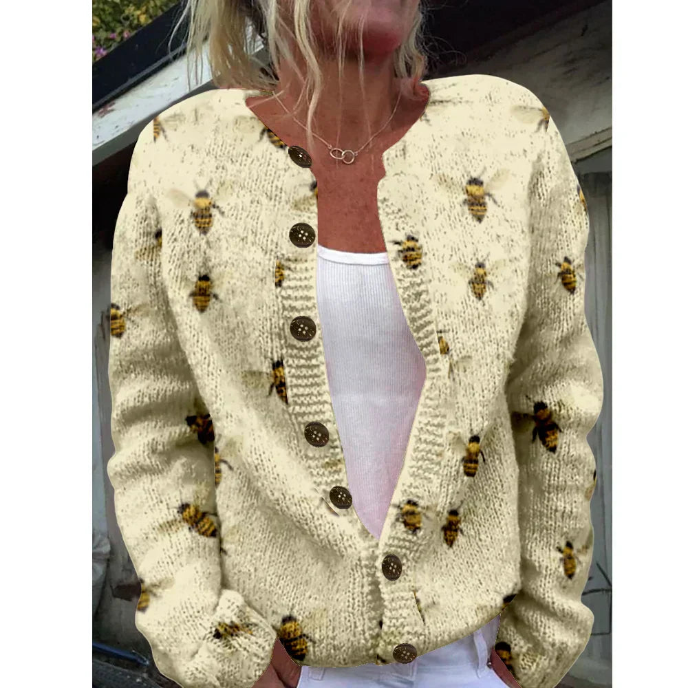 Carla | Elegant cardigan med print