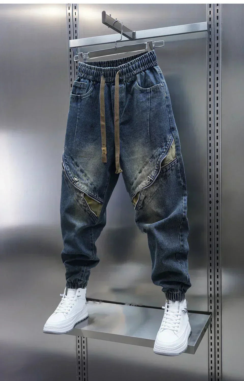 Laurent™ | Baggy Denim Bukser med Bælte