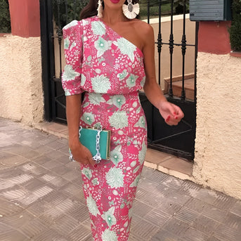 Émilie™ | Lang kjole med print