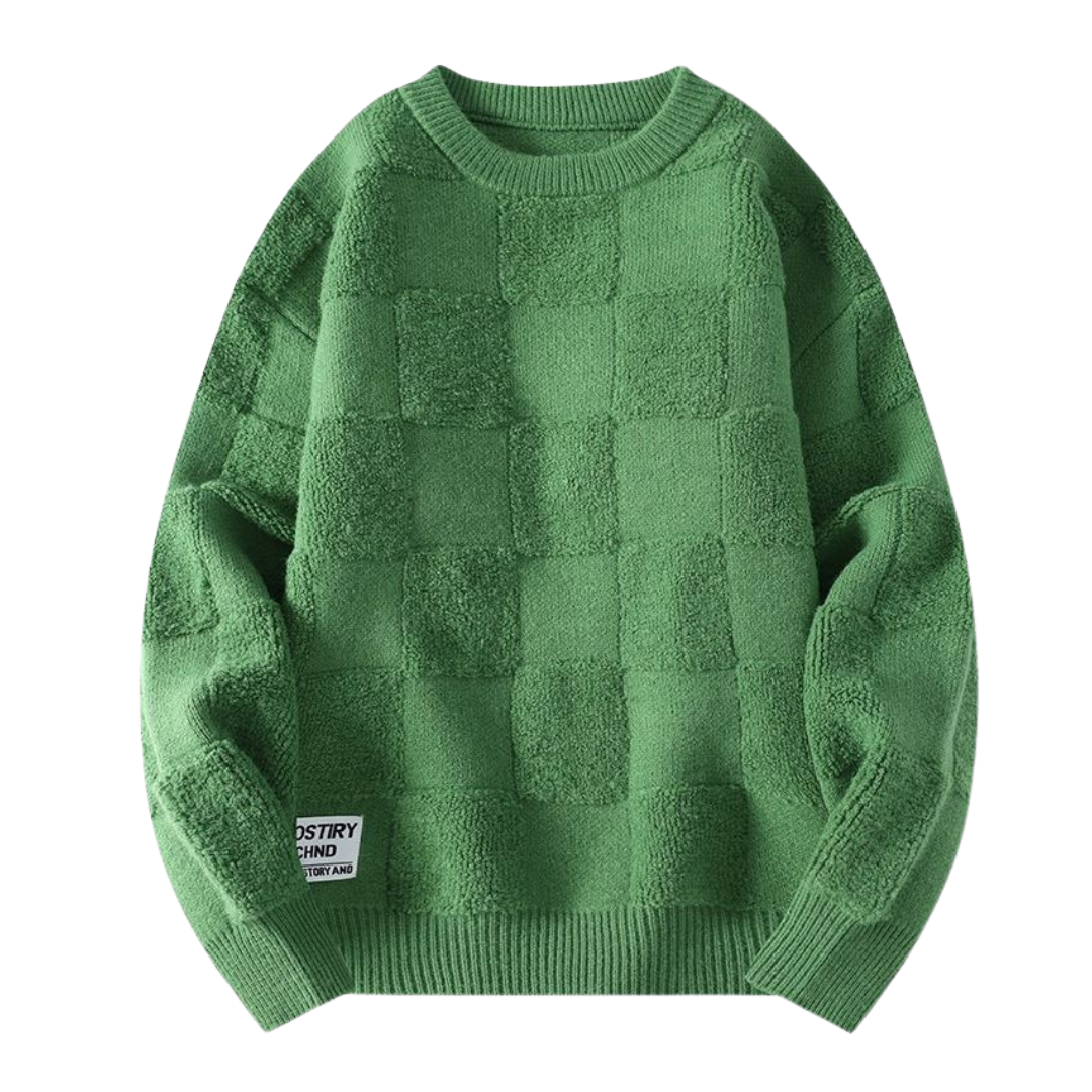 Unik Sweater med Skakmønster