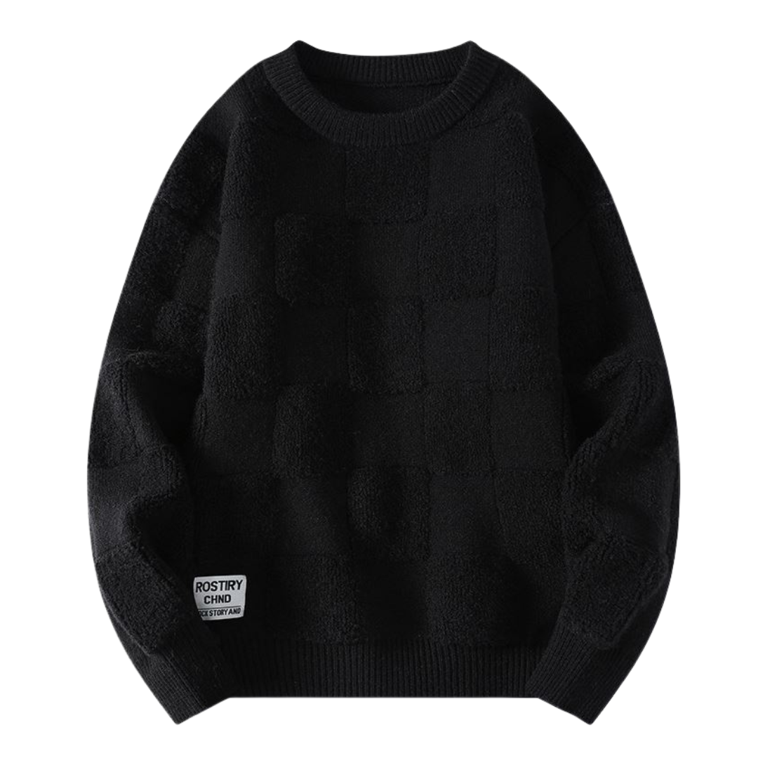 Unik Sweater med Skakmønster