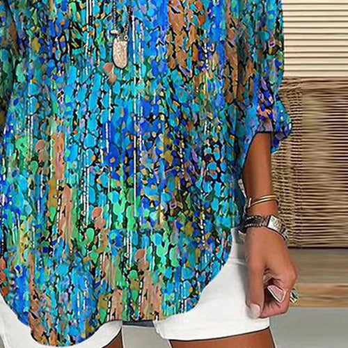 Elise | Super moderne grøn bluse med lange ærmer og V-hals