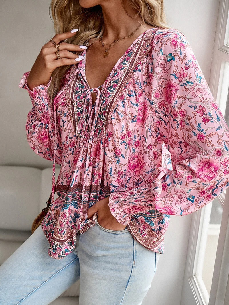 Arya | Boho Blossom Dreng Bluse