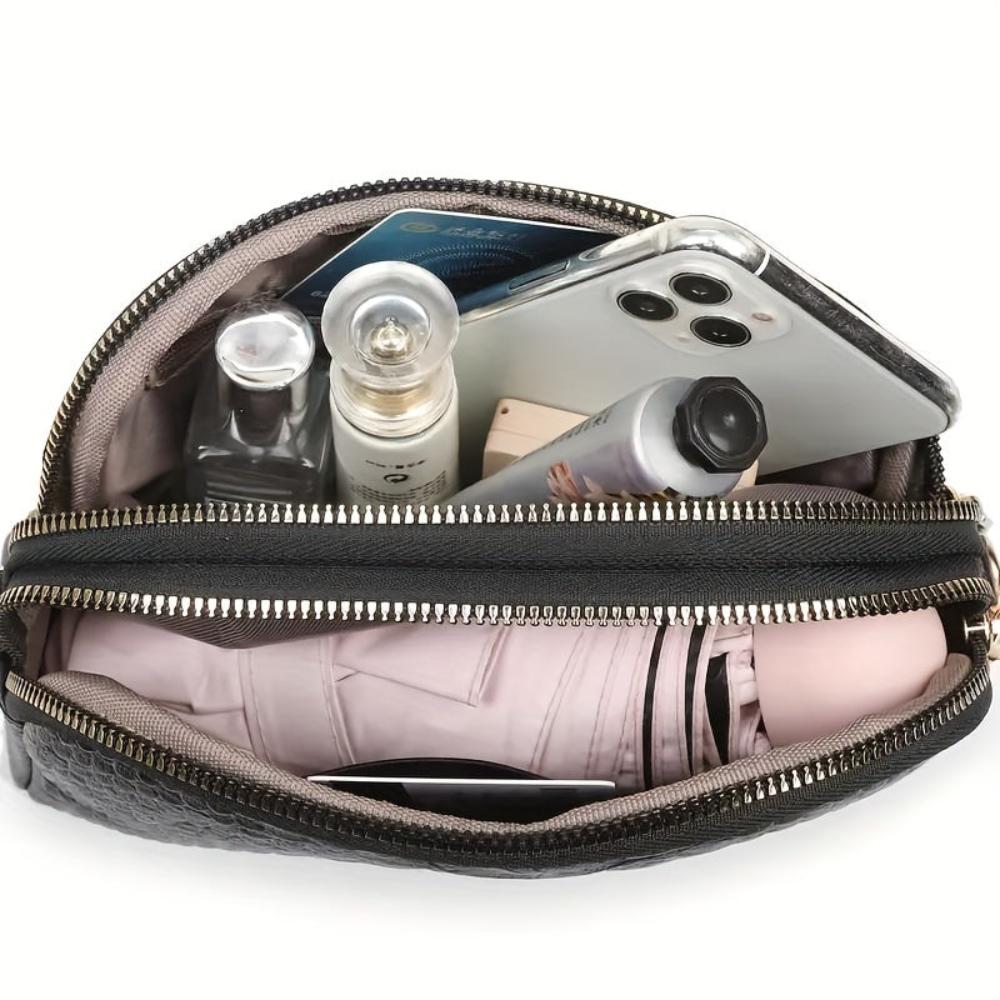 Cora | Smuk mini skuldertaske i kunstlæder med krokodillemønster