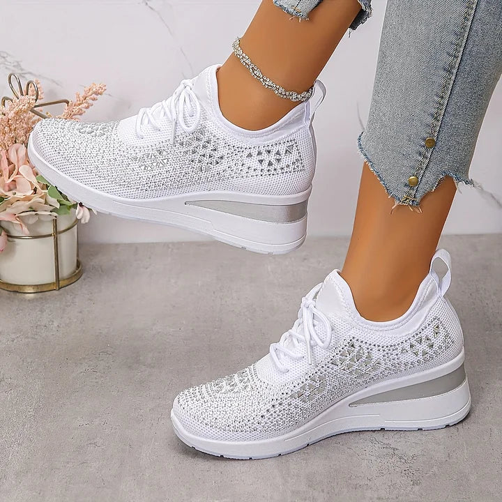 Giselle – Ortopædiske Sneakers med Glitrende Krystaller