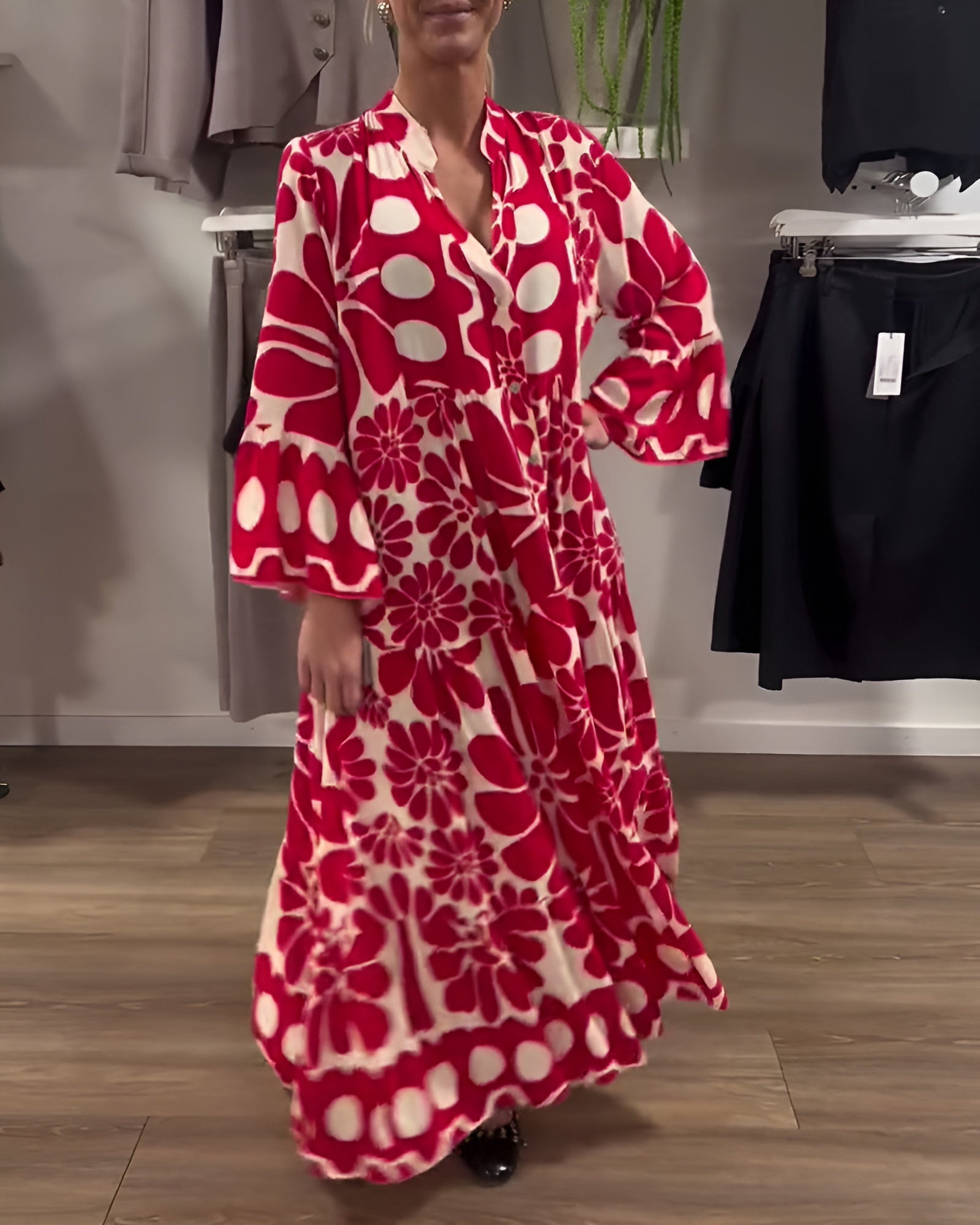 Marielle | Elegant Maxikjole med Blomster