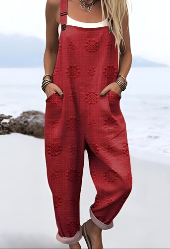 Lynn™ | Overalls med prægning i farven rosenwood