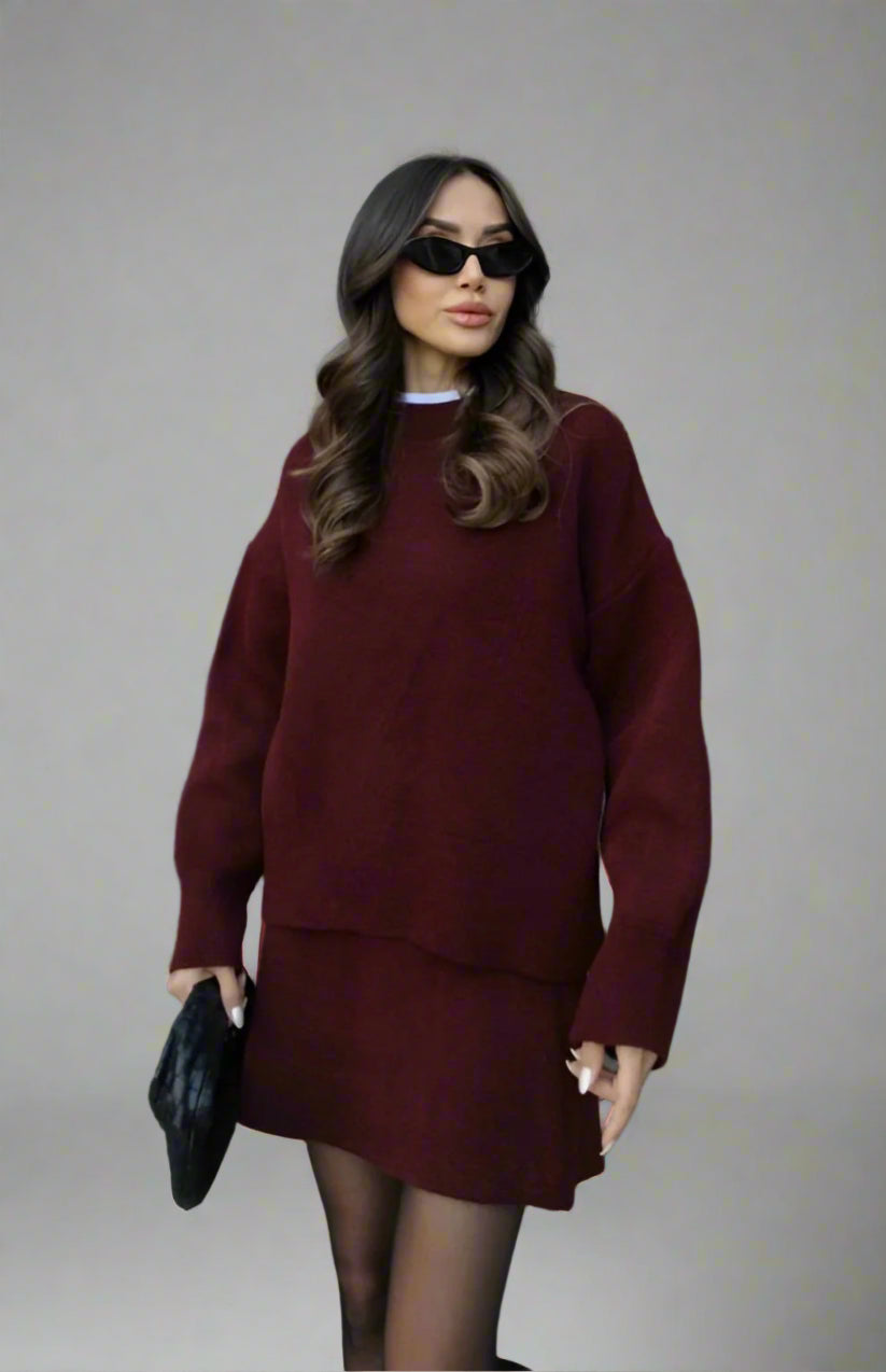 Miloria – Strikket trøje med matchende nederdel til piger